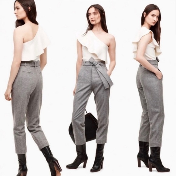 Wilfred Aritzia Jallade Cropped Cashmere Blend Wool Pants Gray Size 4 - Picture 4 of 11